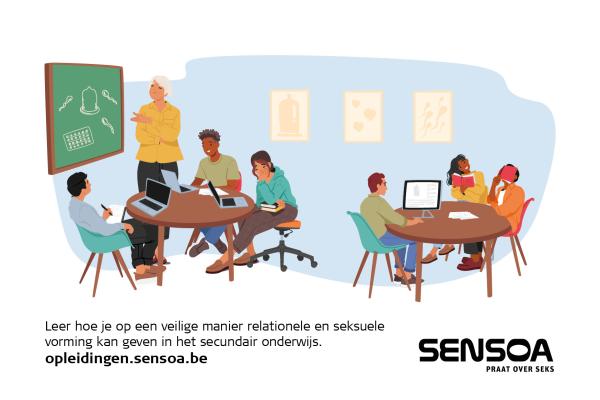 Postkaart ter promotie van de vorming rond relationele en seksuele vorming