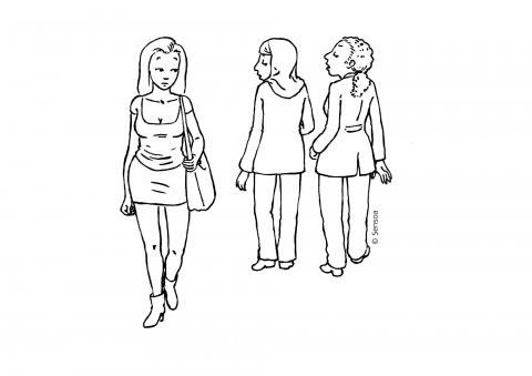 Vrouwen maken opmerkingen over kledij Vrouwen maken opmerkingen over kledij