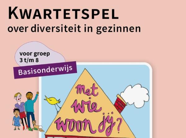 'Met wie woon jij?' is een kwartetspel voor lager onderwijs. Laat leerlingen kennismaken met verschillende soorten gezinnen. 