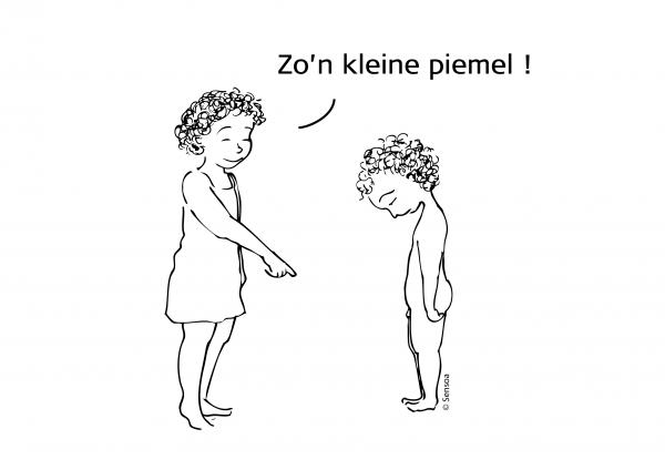 Meisje van 6 geeft commentaar op piemel jongetje Meisje van 6 geeft commentaar op piemel jongetje
