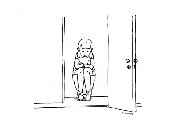Meisje met beperking laat deur open tijdens toiletbezoek Meisje met beperking laat deur open tijdens toiletbezoek