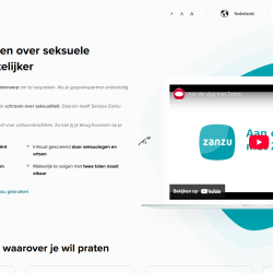 Homepage Zanzu website over seksuele gezondheid in 14 talen.